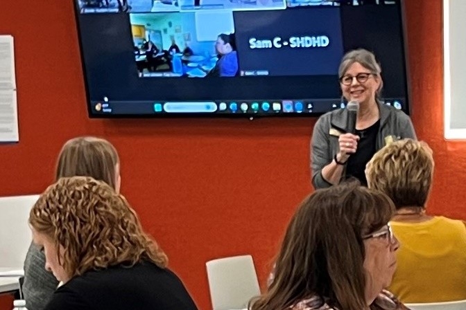 SHDHD Director giving a presentation