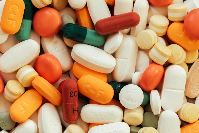 A colorful picture of a lot of pills