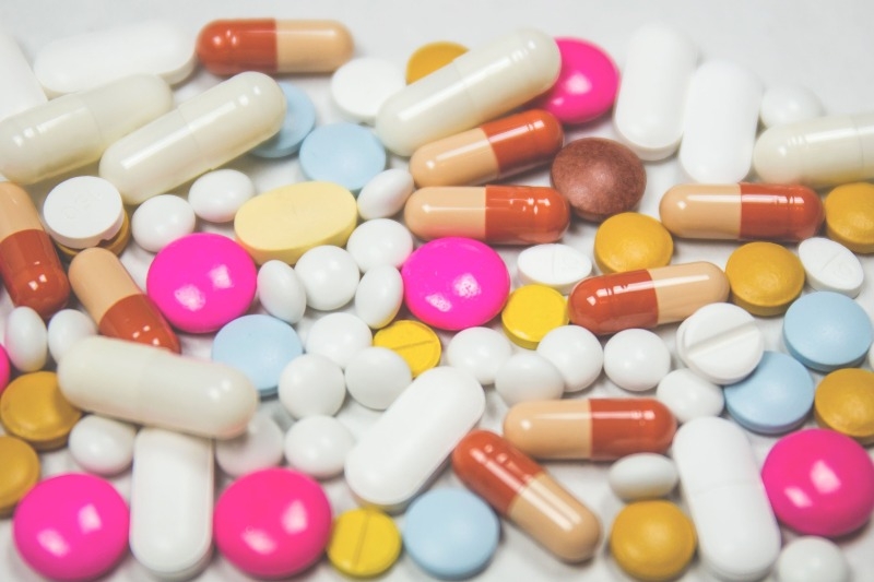 A lot of colorful pills.